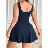 image:imageSOLY HUX Womens Plus Size Sleeveless Rompers Square Neck Athletic Tennis Dress Built in ShortsDark Blue