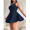 image:imageSOLY HUX Womens Plus Size Sleeveless Rompers Square Neck Athletic Tennis Dress Built in ShortsDark Blue
