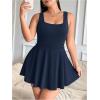 image:imageSOLY HUX Womens Plus Size Sleeveless Rompers Square Neck Athletic Tennis Dress Built in ShortsDark Blue