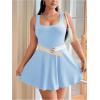 image:imageSOLY HUX Womens Plus Size Sleeveless Rompers Square Neck Athletic Tennis Dress Built in ShortsLight Blue