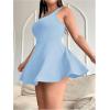image:imageSOLY HUX Womens Plus Size Sleeveless Rompers Square Neck Athletic Tennis Dress Built in ShortsLight Blue