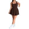 image:imageSOLY HUX Womens Plus Size Sleeveless Rompers Square Neck Athletic Tennis Dress Built in ShortsPlain Brown