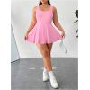 image:imageSOLY HUX Womens Plus Size Sleeveless Rompers Square Neck Athletic Tennis Dress Built in ShortsPlain Pink