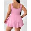 image:imageSOLY HUX Womens Plus Size Sleeveless Rompers Square Neck Athletic Tennis Dress Built in ShortsPlain Pink