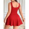 image:imageSOLY HUX Womens Plus Size Sleeveless Rompers Square Neck Athletic Tennis Dress Built in ShortsPlain Red