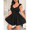 image:imageSOLY HUX Womens Plus Size Sleeveless Rompers Square Neck Athletic Tennis Dress Built in ShortsSolid Plain Black