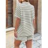 image:imageSOLY HUX Womens Plus Size Summer Outfits Striped Print Short Sleeve Top and Shorts 2 Piece SetApricot Striped