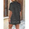 image:imageSOLY HUX Womens Plus Size Summer Outfits Striped Print Short Sleeve Top and Shorts 2 Piece SetBlack Striped