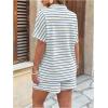 image:imageSOLY HUX Womens Plus Size Summer Outfits Striped Print Short Sleeve Top and Shorts 2 Piece SetLight Blue Striped