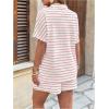 image:imageSOLY HUX Womens Plus Size Summer Outfits Striped Print Short Sleeve Top and Shorts 2 Piece SetPink Striped