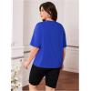 image:imageSOLY HUX Womens Plus Size Summer Tops Short Sleeve Leopard Graphic Tees Crew Neck TShirtsRoyal Blue
