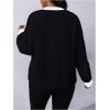 image:imageSOLY HUX Womens Plus Size Tops Notched V Neck Long Sleeve Color Block Casual Work BlouseBlack Colorblock