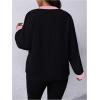 image:imageSOLY HUX Womens Plus Size Tops Notched V Neck Long Sleeve Color Block Casual Work BlouseBlack and Pink