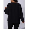 image:imageSOLY HUX Womens Plus Size Tops Notched V Neck Long Sleeve Color Block Casual Work BlouseBrown and Black