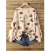 image:imageSOLY HUX Womens Plus Size Vintage Floral Print Lace Up Cardigan Sweater Long Sleeve Knitted Retro OuterwearApricot Floral