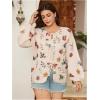 image:imageSOLY HUX Womens Plus Size Vintage Floral Print Lace Up Cardigan Sweater Long Sleeve Knitted Retro OuterwearApricot Floral