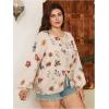 image:imageSOLY HUX Womens Plus Size Vintage Floral Print Lace Up Cardigan Sweater Long Sleeve Knitted Retro OuterwearApricot Floral