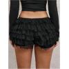 image:imageSOLY HUX Womens Plus Size Y2k Lace Ruffle Bloomers Mini Shorts Sweet Layered Party Pumpkin BottomsPure Black