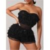 image:imageSOLY HUX Womens Plus Size Y2k Lace Ruffle Bloomers Mini Shorts Sweet Layered Party Pumpkin BottomsPure Black