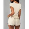 image:imageSOLY HUX Womens Ribbed Knit Lounge Set Bowknot Short Sleeve Top and Shorts Pajama Sleepwear OutfitsApricot Bows