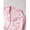 image:imageSOLY HUX Womens Silk Pajama Set Short Sleeve Satin Sleepwear Button Down Shirt and Shorts Sets LoungewearPlain Pink