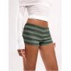 image:imageSOLY HUX Womens Striped Micro Shorts Y2k Knit Low Rise Booty Mini Shorts Color Block Stretchy LoungewearDark Green Stripe