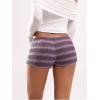 image:imageSOLY HUX Womens Striped Micro Shorts Y2k Knit Low Rise Booty Mini Shorts Color Block Stretchy LoungewearPurple Pink Stripe