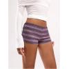 image:imageSOLY HUX Womens Striped Micro Shorts Y2k Knit Low Rise Booty Mini Shorts Color Block Stretchy LoungewearPurple Pink Stripe