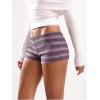 image:imageSOLY HUX Womens Striped Micro Shorts Y2k Knit Low Rise Booty Mini Shorts Color Block Stretchy LoungewearPurple Pink Stripe