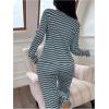 image:imageSOLY HUX Womens Striped Pajama Set Long Sleeve T Shirt Tops and Pants Fall Loungewear SleepwearBlue Striped