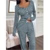 image:imageSOLY HUX Womens Striped Pajama Set Long Sleeve T Shirt Tops and Pants Fall Loungewear SleepwearBlue Striped