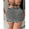 image:imageSOLY HUX Womens Striped Print High Waisted Fuzzy Skinny Mini Shorts Summer Going Out OutfitsBlack and White