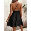 image:imageSOLY HUX Womens Summer Dress Deep V Neck Spaghetti Strap Shirred A Line Flowy Textured Vacation Short Dresses SundressPlain Black