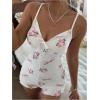 image:imageSOLY HUX Womens Summer Floral Pajamas Sleeveless Sleep Rompers One Piece SleepwearWhite Floral