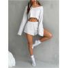 image:imageSOLY HUX Womens Sweatsuits 2 Piece Lounge Set Off The Shoulder Long Sleeve Crop Top and Shorts OutfitsSolid Grey