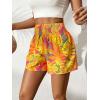 image:imageSOLY HUX Womens Tropical Print Elastic High Waisted Shorts Casual Summer Wide Straight Leg Shorts