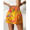 image:imageSOLY HUX Womens Tropical Print Elastic High Waisted Shorts Casual Summer Wide Straight Leg Shorts