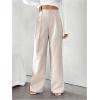 image:imageSOLY HUX Womens Wide Leg Dress Pants High Waisted Pleated Loose Work Office TrousersPure Apricot