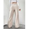 image:imageSOLY HUX Womens Wide Leg Dress Pants High Waisted Pleated Loose Work Office TrousersPure Apricot