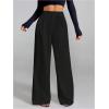 image:imageSOLY HUX Womens Wide Leg Dress Pants High Waisted Pleated Loose Work Office TrousersPure Black