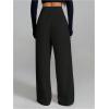 image:imageSOLY HUX Womens Wide Leg Dress Pants High Waisted Pleated Loose Work Office TrousersPure Black