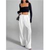 image:imageSOLY HUX Womens Wide Leg Dress Pants High Waisted Pleated Loose Work Office TrousersPure White