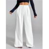 image:imageSOLY HUX Womens Wide Leg Dress Pants High Waisted Pleated Loose Work Office TrousersPure White