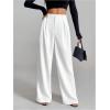 image:imageSOLY HUX Womens Wide Leg Dress Pants High Waisted Pleated Loose Work Office TrousersPure White
