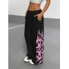 image:imageSOLY HUX Womens Y2k Baggy Sweatpants Wide Leg Graphic Grunge Goth 2000s Emo Pants Streetwear with PocketsBlack Graphic Print