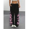 image:imageSOLY HUX Womens Y2k Baggy Sweatpants Wide Leg Graphic Grunge Goth 2000s Emo Pants Streetwear with PocketsBlack Graphic Print