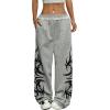 image:imageSOLY HUX Womens Y2k Baggy Sweatpants Wide Leg Graphic Grunge Goth 2000s Emo Pants Streetwear with PocketsLight Grey Graphic