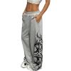 image:imageSOLY HUX Womens Y2k Baggy Sweatpants Wide Leg Graphic Grunge Goth 2000s Emo Pants Streetwear with PocketsLight Grey Graphic
