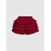 image:imageSOLY HUX Womens Y2k Leopard Ruffle Mini Shorts Cheetah Print Elastic Waist Bow Layered Bloomer ShortsPlain Burgundy
