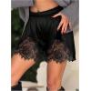 image:imageSOLY HUX Womens Y2k Satin Lace Shorts Elastic Waist Wide Leg Lounge ShortsPure Black